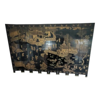 Vintage 8 Panel Asian Screen For Sale