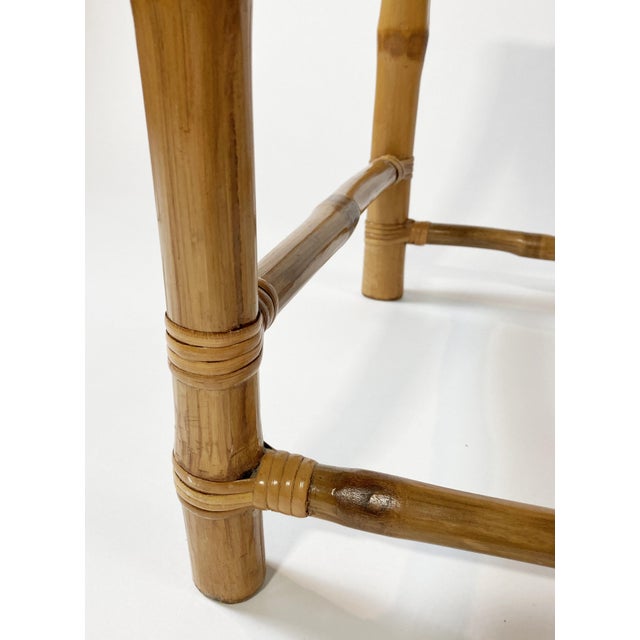 Vintage Woven Rope and Bamboo Stool For Sale - Image 9 of 9