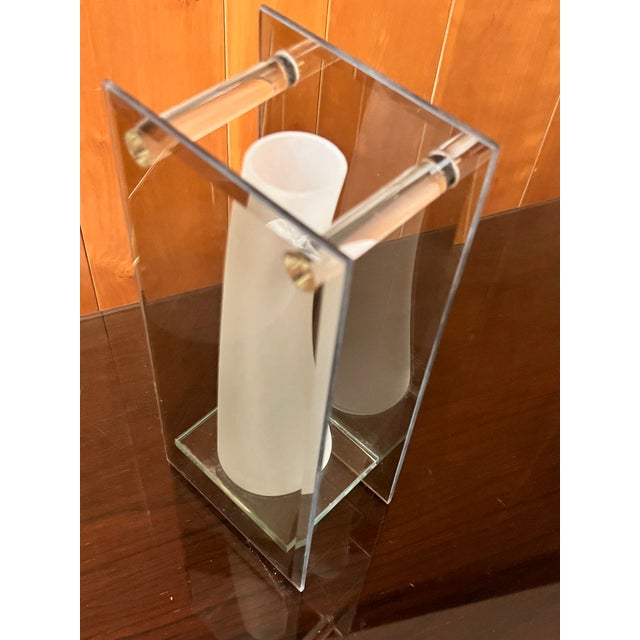 Italian Modernist Architectural Glass Bud Vase For Sale - Image 14 of 14