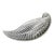 1990s White Washed Carved Wooden Leaf Tray For Sale