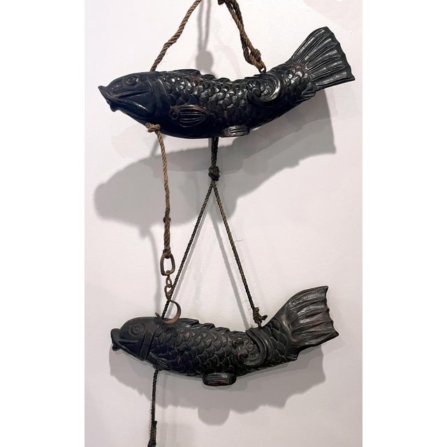 Folk Art Near Pair of Japanese Jizai Kagi Wood Koi Folk Art Sculptures For Sale - Image 3 of 14