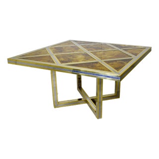 Gilt and Nickel-Plated Brass Table by Romeo Rega, 1970s For Sale