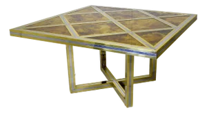 Gilt and Nickel-Plated Brass Table by Romeo Rega, 1970s