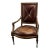 1 of 2 18c Style Hendrix Allardyce Tufted Leather Giltwood Arm Chair For Sale