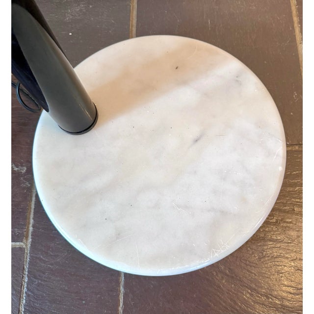 1970’s Mid Century Modern Guzzini/Italian Style 5-Light Arc Floor Lamp in Black Marble Base For Sale - Image 11 of 12