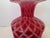Fenton Cranberry Satin Diamond Optic Vase With Ruffled Rim For Sale In Orlando - Image 6 of 12