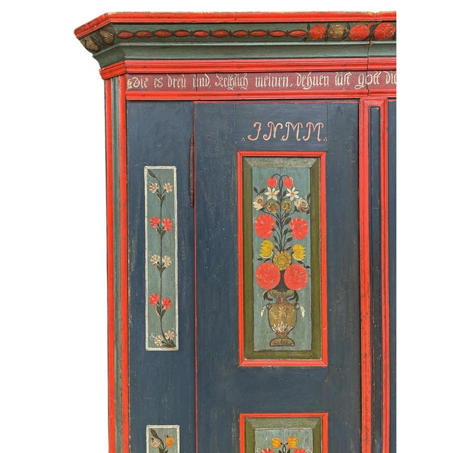 Blue Floral Painted Cabinet, 1825 For Sale - Image 14 of 18