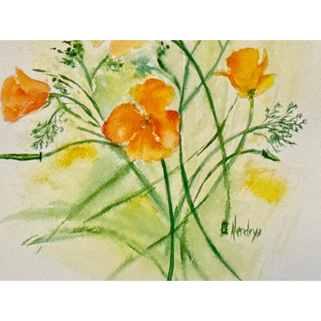 Paper Original Watercolor Painting, Daffodils, Signed For Sale - Image 7 of 9