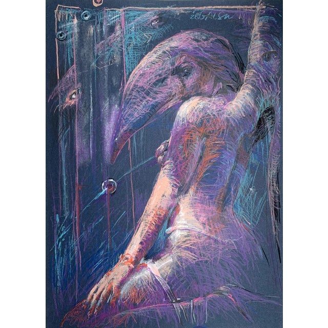 Early 21st Century Leszek Zegalski, Nude, Pastel on Paper For Sale - Image 5 of 5