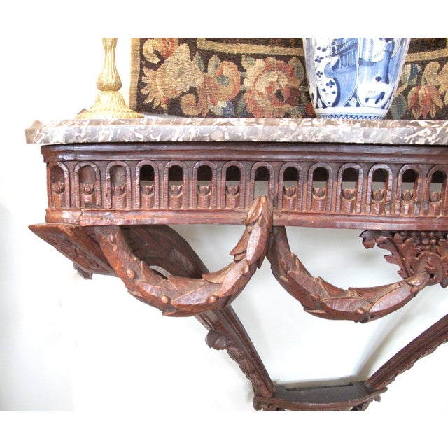 Late 18th Century Louis XVI Period Marble Topped French Neoclassical Console Table, Late 18th Century For Sale - Image 5 of 10