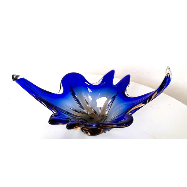 Handmade Cobalt Blue Murano Glass Bowls, Italy, 1970s, Set of 2 For Sale - Image 11 of 17