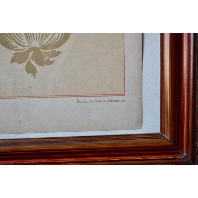 Piloty & Loehle, Godron Bouquet, 1920s, Chromolithograph, Framed For Sale - Image 4 of 10