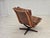 Scandinavian Swivel Armchair in Brown Furniture Leather, 1960s For Sale - Image 9 of 16