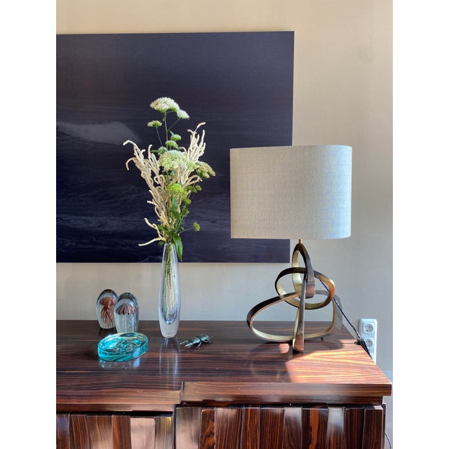 Rare glass vase designed by gunnel nyman. Produced by nuutajärvi in finland, this piece of art glass is signed with acid...