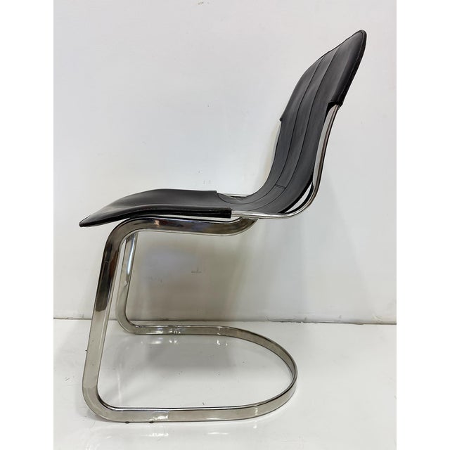 Black 1970s Willy Rizzo Model C2 Dining Chairs for Cidue, Set of 4, Itally For Sale - Image 8 of 12