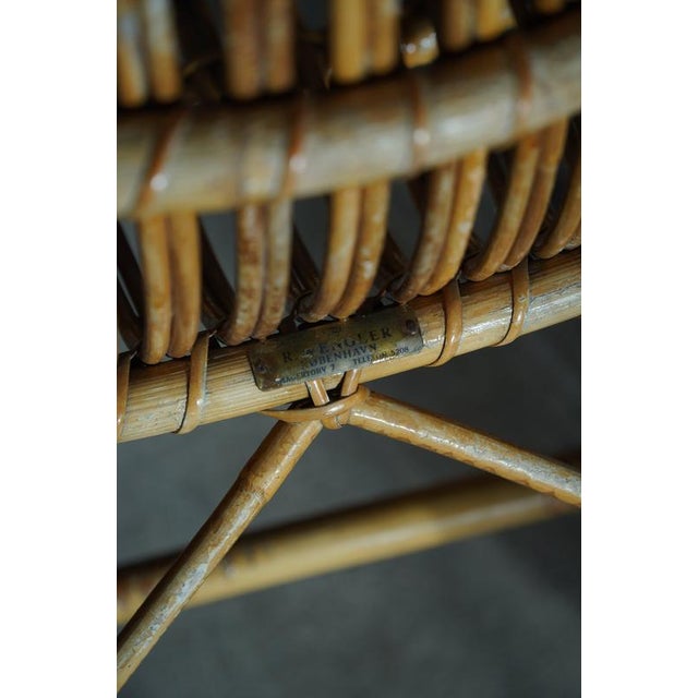 Danish Modern Bamboo Dining Chairs by Robert Wengler, 1930s, Set of 6 For Sale - Image 12 of 18