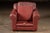 Late 20th Century Red Leather Armchair With Ottoman For Sale - Image 4 of 18