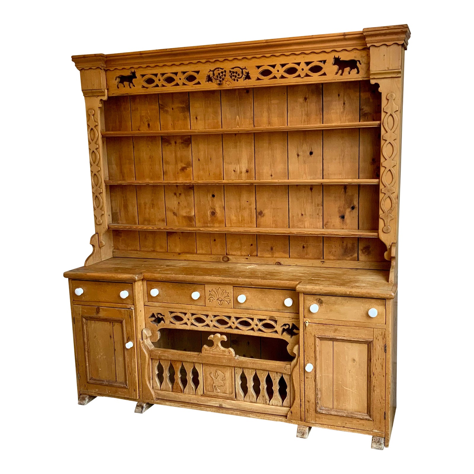 Late 1800’s Antique English Pine Sideboard and Hutch Chairish