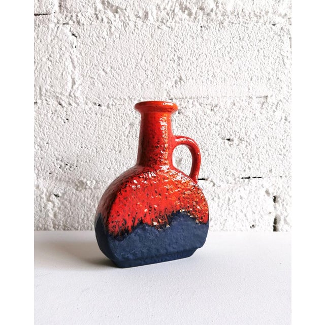 Red & Blue Fat Lava Vase from Dümler & Breiden, 1970s For Sale - Image 9 of 10