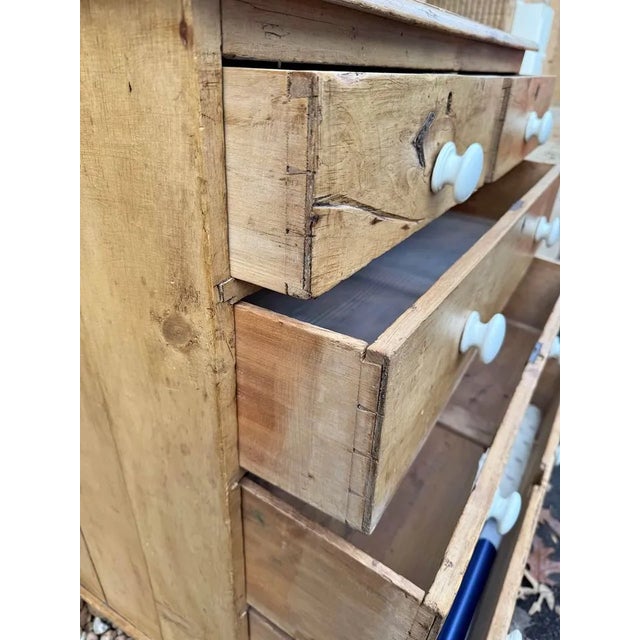 Farmhouse Antique English Solid Stripped Pine 5 Drawer Chest of Drawers or Dresser For Sale - Image 3 of 11