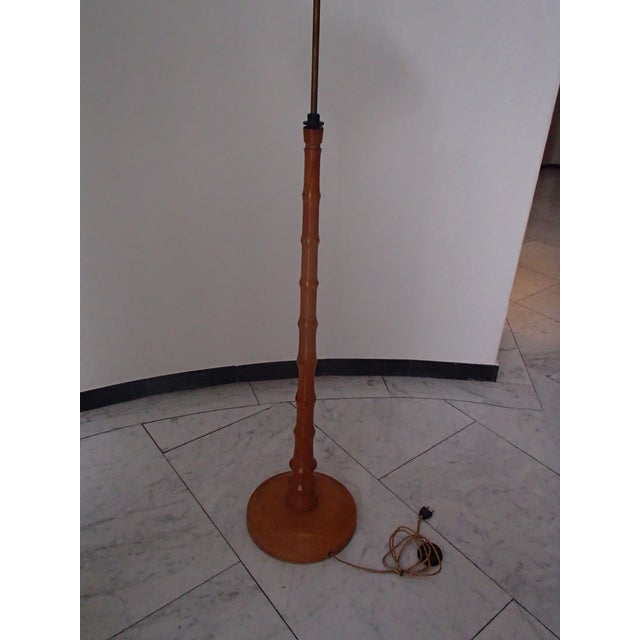 Tan Vintage Floor Lamp with Glass Shade, 1930s For Sale - Image 8 of 15