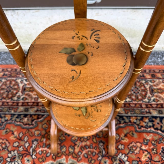Camel Vintage Hitchcock Style Stenciled Maple Pie Stand / Cooling Rack by Standard Chair of Gardner, Ma For Sale - Image 8 of 18