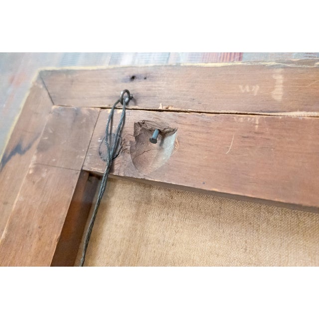 19th Century American Naive Folk Art Landscape Painting With Fishermen For Sale - Image 16 of 18