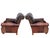 1980s Stunning 3-Piece Seating Set: Paul Robert Patchwork Leather Club Chairs & Pottery Barn Ottoman For Sale - Image 10 of 12