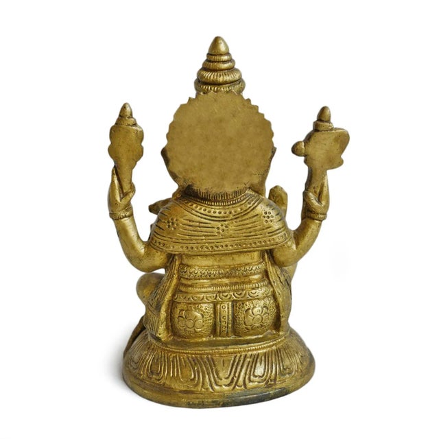 Vintage Brass Ganesha Figure For Sale - Image 4 of 5