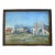 Listed Artist Joseph Zeller Buildings & Meadow With Children Landscape Oil Painting W/ Frame For Sale