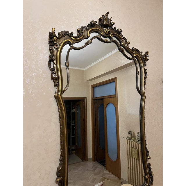 Baroque Golden Console with Wall Lamps, 1900, Set of 3 For Sale - Image 13 of 18