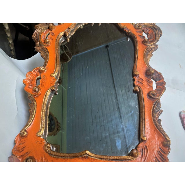 This is a wonderful early Italian Venetian carved wood and gesso mirror that was updated probably in the 1970's with...