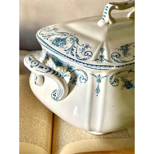 Ceramic Large Belgian Louis XVI Terre de Fer Soup Bowl from Boch Frères Keramis, Belgium, 1890s For Sale - Image 7 of 16