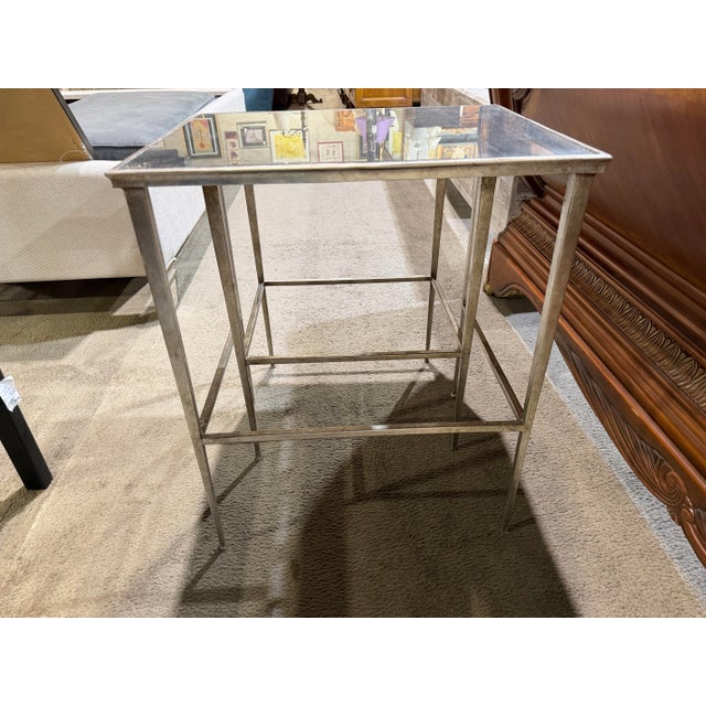 Early 21st Century Restoration Hardware Mirrored Nesting Table - Set of Two For Sale - Image 5 of 6