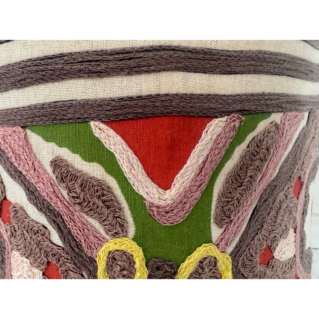 This is a very sweet vintage hand crocheted lamp shade in various colors including lavender, red, green and yellow. It has...