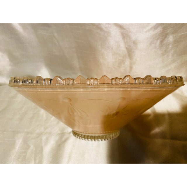 1930’s Era Blush Art Deco Glass Ceiling Shades-A Pair For Sale - Image 4 of 7
