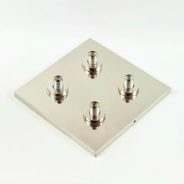 Mid-Century Modern Floral Glass & Chrome Wall Light from Sische, Germany, 1970s For Sale - Image 9 of 11