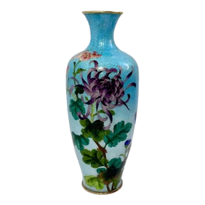 1880 Japanese Cloisonné Urn in the Style of Meiji Ginbari -