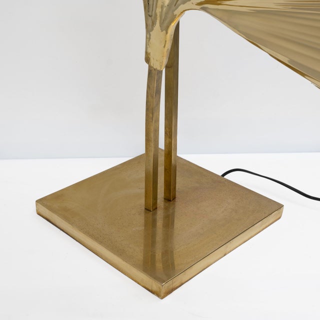 Italian Brass Ginkgo Table Lamp, 2000 For Sale - Image 9 of 10