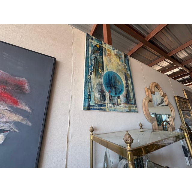 1950s French Modern Abstract Oil Painting For Sale - Image 11 of 12