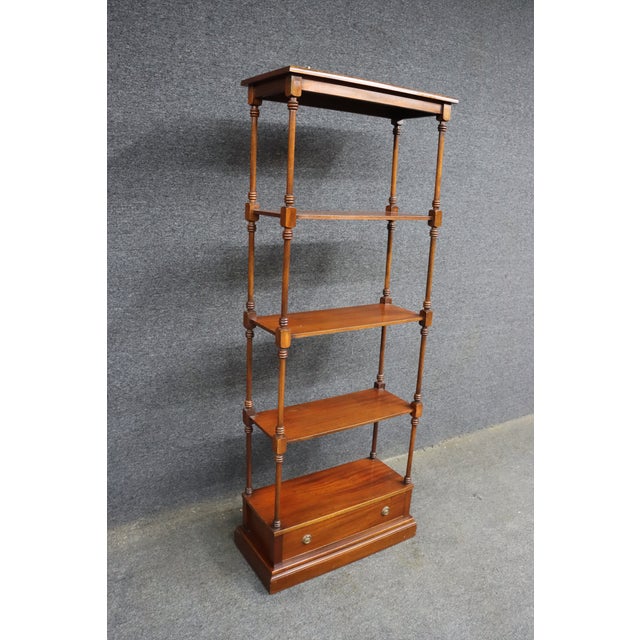 Baker Furniture Company Baker Mahogany Etagere With Drawer For Sale - Image 4 of 16