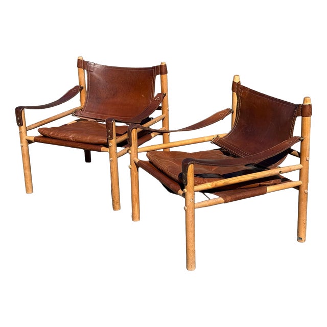 Vintage Scirocco Safari Chairs by Arne Norell, 1960s, Set of 2 For Sale