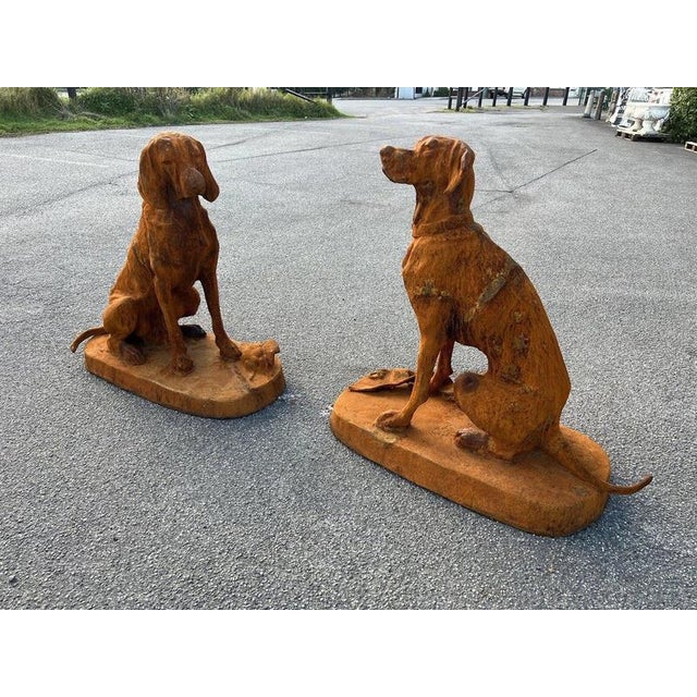 Monumental Cast Iron Hunting Hounds After Henri Alfred Jacquemart, Set of 2 For Sale - Image 11 of 15
