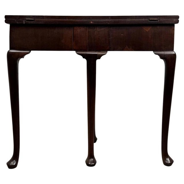 Wood 18th Century English Mahogany Demi-Lune Card Table For Sale - Image 7 of 11
