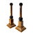 Striking pair of tall sculptural candle holders in the Hollywood Regency and Modernist style, attributed to Maitland...