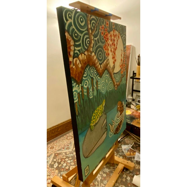 Contemporary Full Moon Magic Original Oil Painting Stephen McDonough For Sale - Image 3 of 3