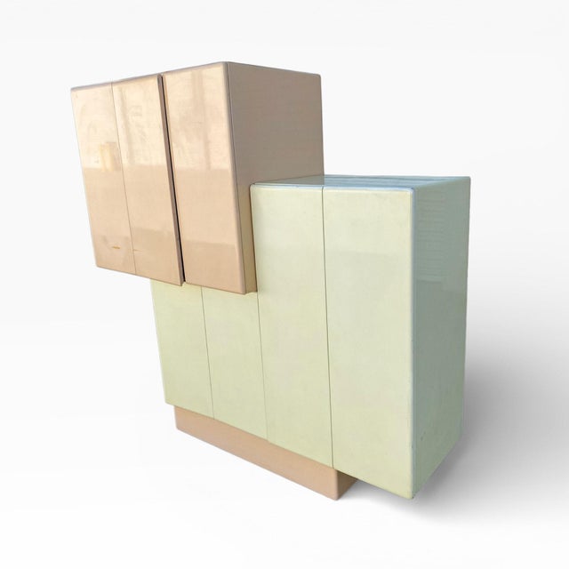 Wood Late 20th Century Large Postmodern Oxblood Lacquer Bar or Media Cabinet, 60 In. For Sale - Image 7 of 16