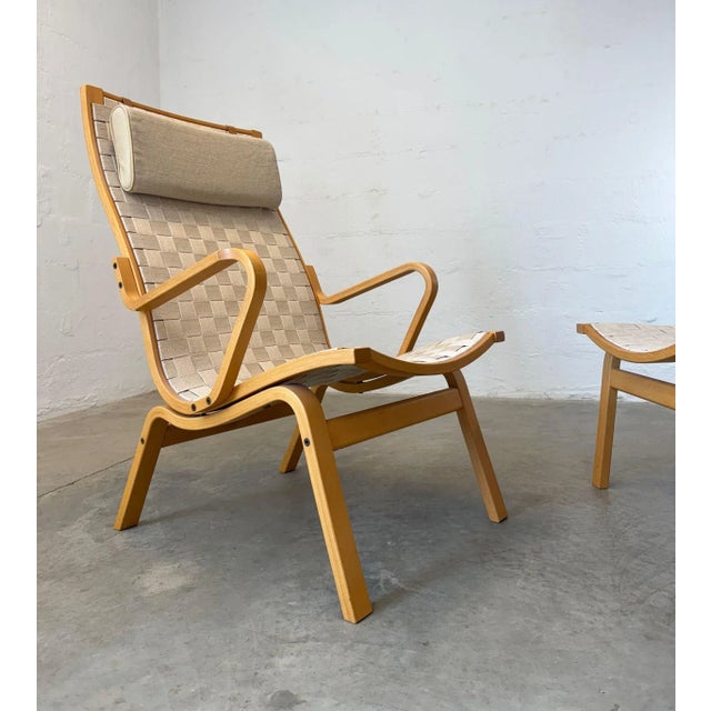 Mid-Century Modern 1960s Kvist Møbler “Albert” Armchair & Stool Designed by Finn Østergaard For Sale - Image 3 of 7