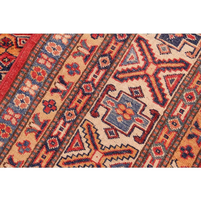 Beige Southwestern Super Kazak Red/Beige Wool Rug - 8'3'' X 9'8'' For Sale - Image 8 of 10