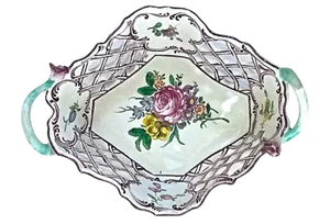 Vintage Faience Pierced Bread Dish